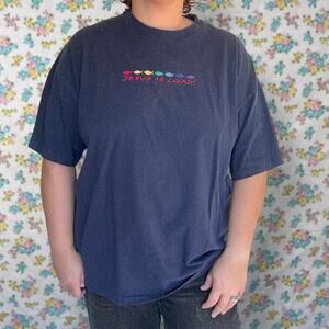 VINTAGE 90S SHORT SLEEVE HANES TEE JESUS CHRISTIAN TSHIRT SIZE XXL